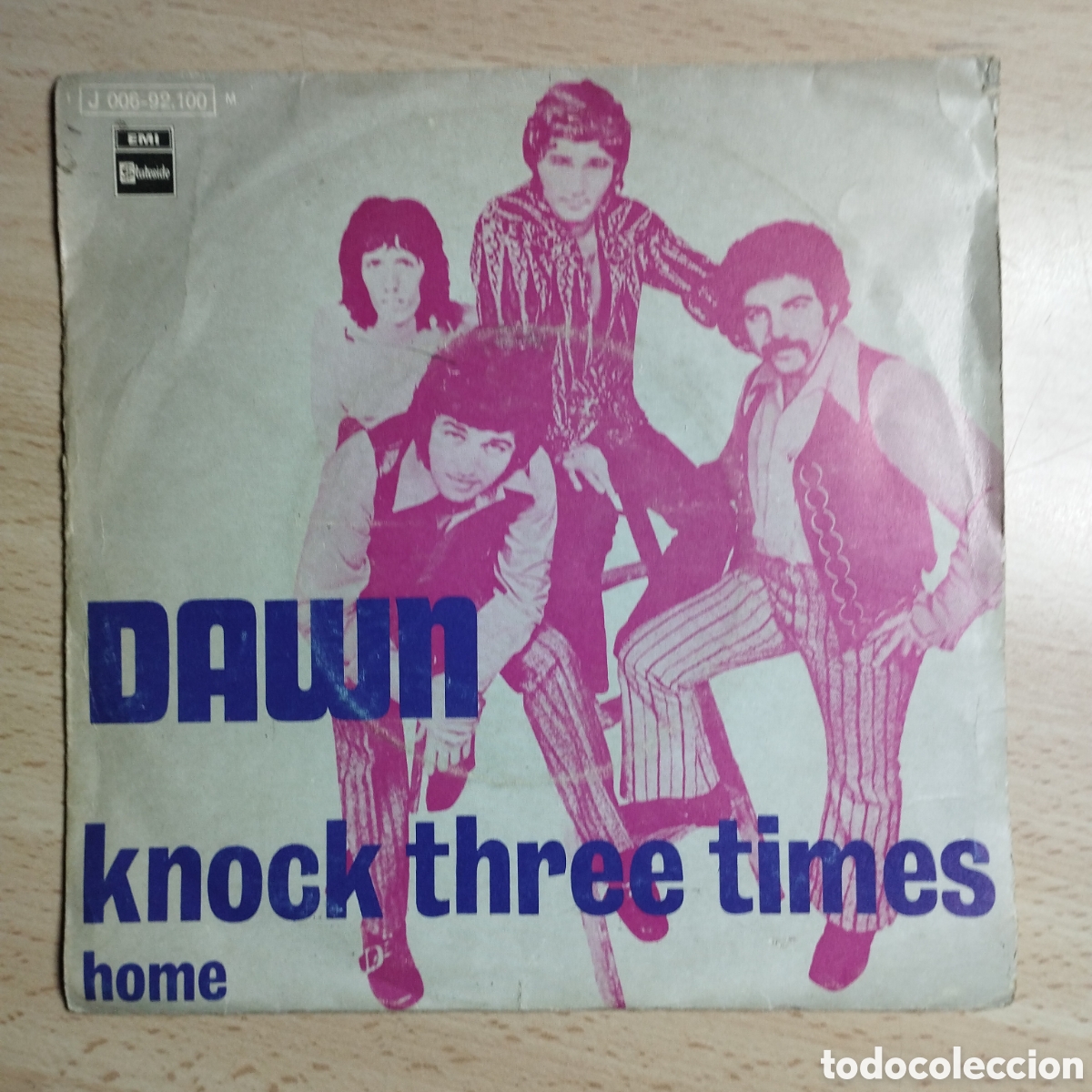 Discos de vinilo: Single 7&rdquo; Dawn 1971 Knock three times + home. - Foto 1