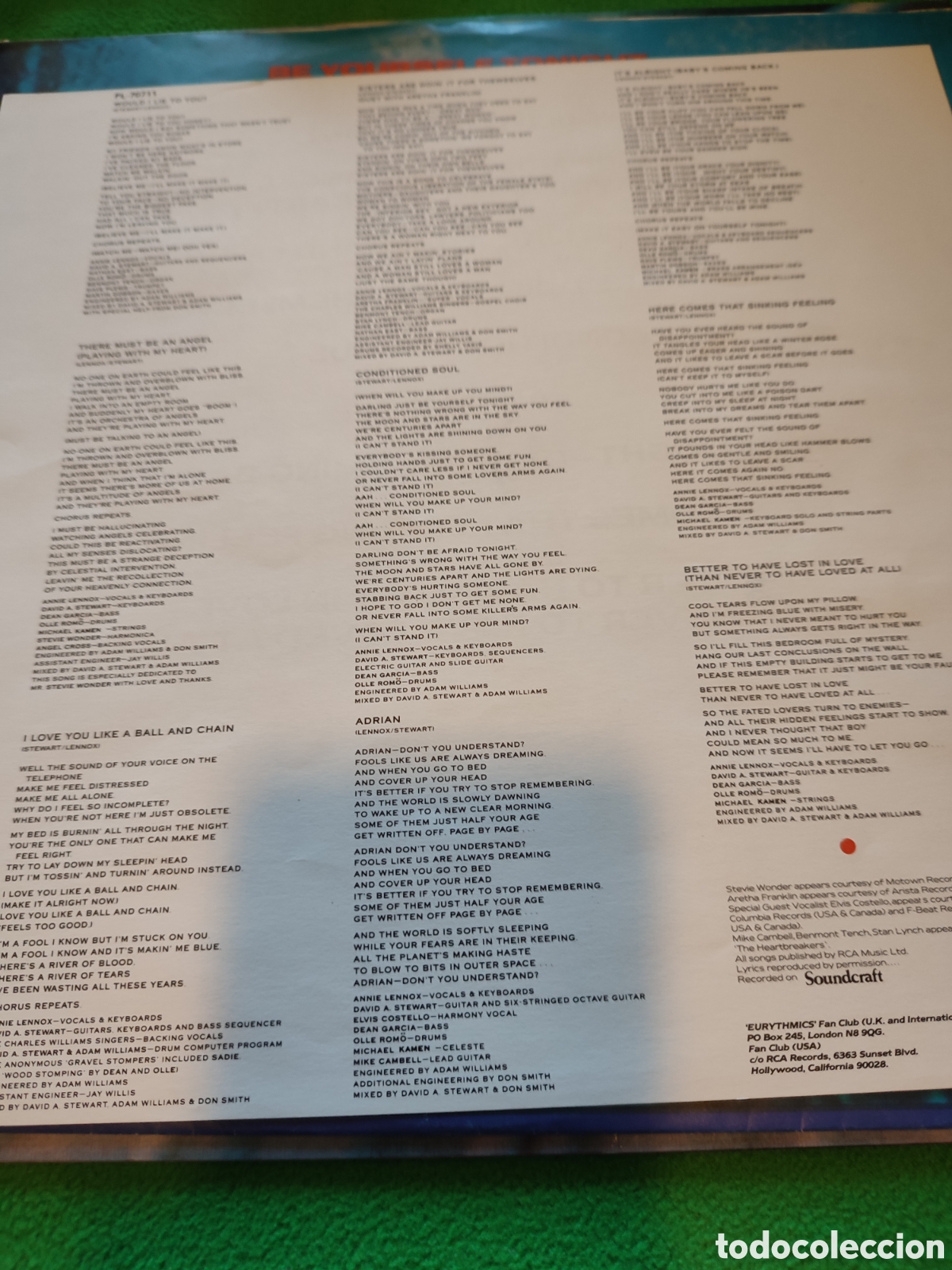 Discos de vinilo: Eurythmics- Be yourself tonight - Foto 7
