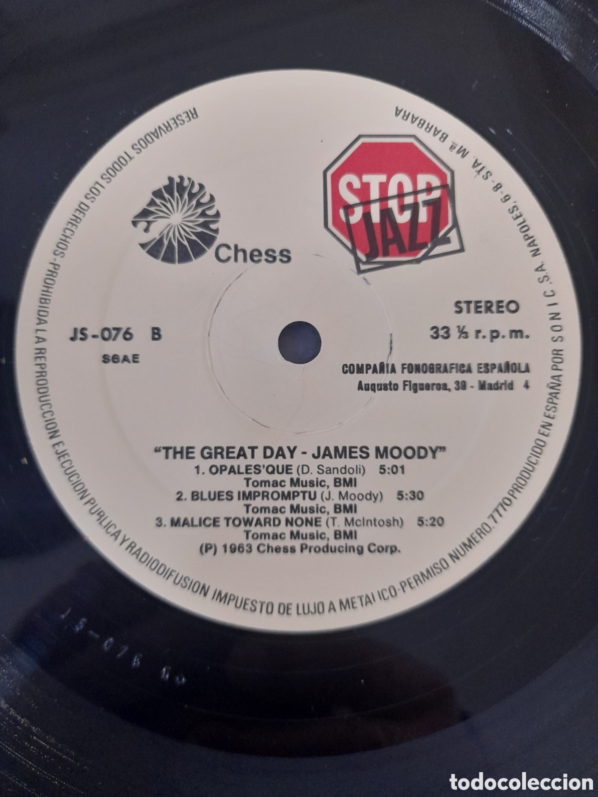 Discos de vinilo: JAMES MOODY, THE GREAT DAY. CHESS - Foto 4
