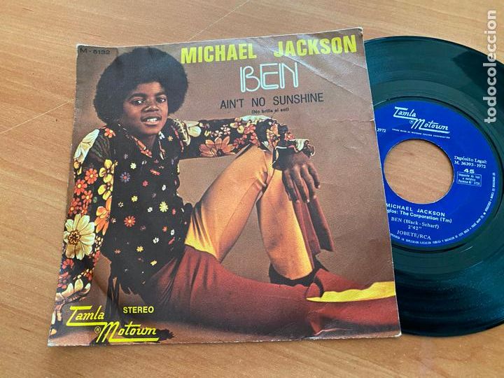 Discos de vinilo: MICHAEL JACKSON (BEN) SINGLE ESPA&Ntilde;A 1972 (EPI15) - Foto 1