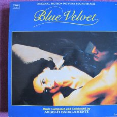 Discos de vinilo: LP - BLUE VELVET - MUSIC BY ANGELO BADALAMENTI (SPAIN, VINILO RECORDS 1988). Lote 402043984