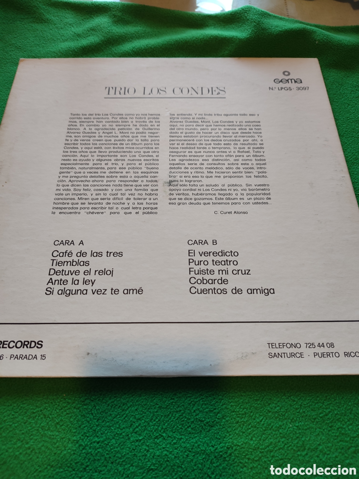 Discos de vinilo: Los Condes - Cantan los hits de Curet Alonso - Foto 2