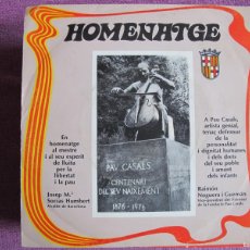 Discos de vinilo: HOMENATGE A PAU CASALS - GLORIA / EL CANT DEL OCELLS (SINGLE PROMO ESPAÑOL, INTERDISC 1977). Lote 402060434