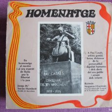 Discos de vinilo: HOMENATGE A PAU CASALS - GLORIA / EL CANT DEL OCELLS (SINGLE PROMO ESPAÑOL, INTERDISC 1977). Lote 402060559