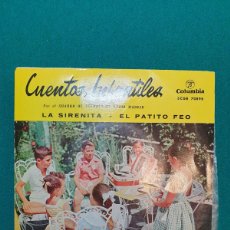 Discos de vinilo: CUENTOS INFANTILES POR EL CUADRO DE ACTORES RADIO MADRID. LA SIRENITA, EL PATITO FEO. Lote 402091784