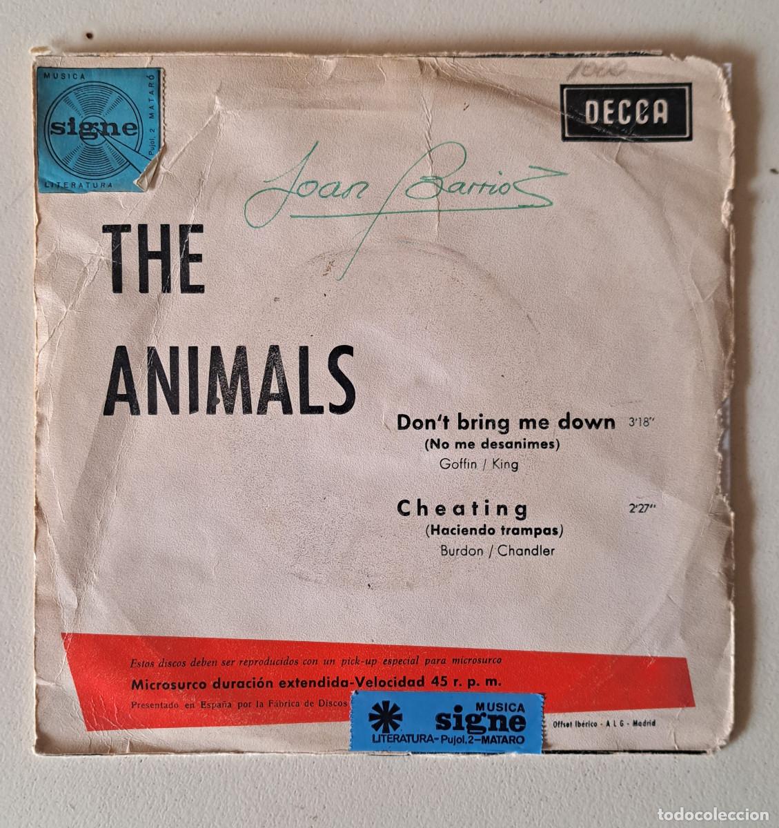 Discos de vinilo: SINGLE VINILO THE ANIMALS DON&acute;T BRING ME DOWN / CHEATING 1966 - Foto 2