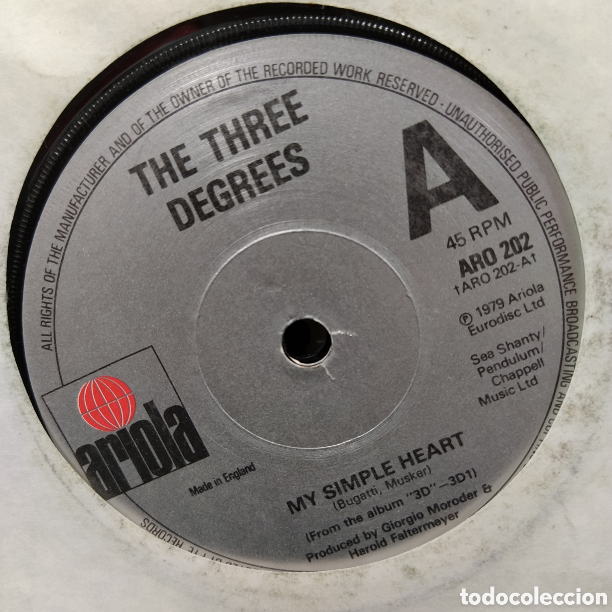 Discos de vinilo: The Three Degrees - My Simple Heart (7&rdquo;, Single) - Foto 1