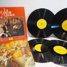 Discos de vinilo: CAJA-BOX ! LA GRAN MÚSICA / DE BEETHOVEN A SCHUBERT / 4 LPS - CON LIBRETO / DISCOS DE LUJO. ****. Lote 402263519