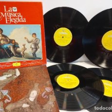 Discos de vinilo: CAJA-BOX ! LA GRAN MÚSICA / LA MÚSICA DE ESPAÑA / 4 LPS - CON LIBRETO / DISCOS DE LUJO. ****. Lote 402264359