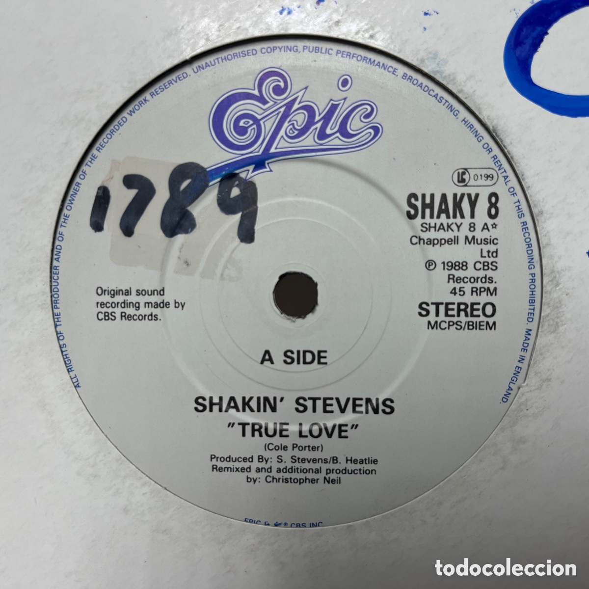 Discos de vinilo: Shakin Stevens - True Love (7&rdquo;, Single) - Foto 1