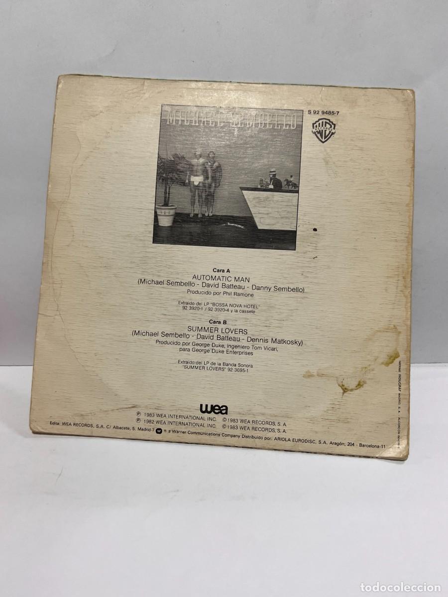 Discos de vinilo: SINGLE - MICHAEL SEMBELLO - AUTOMATIC MAN / SUMMER LOVERS - WB RECORDS - MADRID 1983 - Foto 4