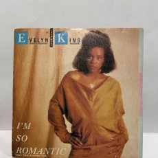 Discos de vinilo: SINGLE - EVELYN KING - I'M SO ROMANTIC / TEENAGER - RCA / VICTOR - MADRID 1984. Lote 402356669
