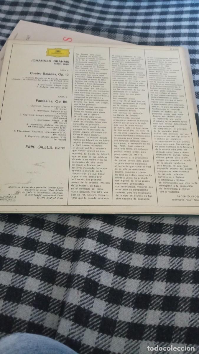 Discos de vinilo: Brahms Gilels. - Foto 2