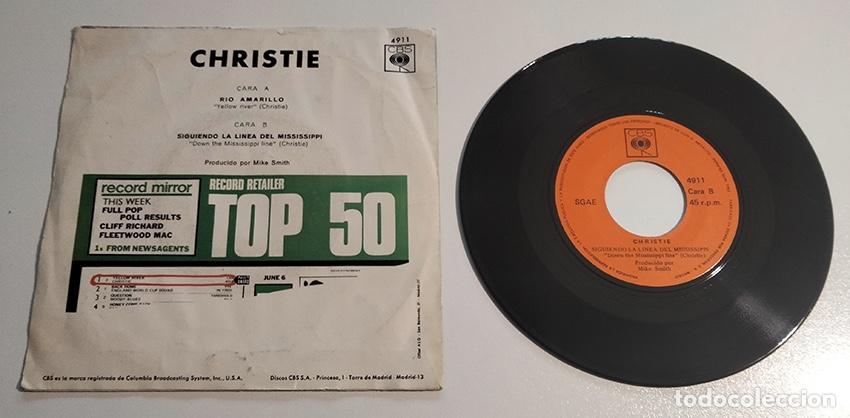 Discos de vinilo: VINILO SINGLE DE CHRISTIE. YELLOW RIVER. 1970. - Foto 2