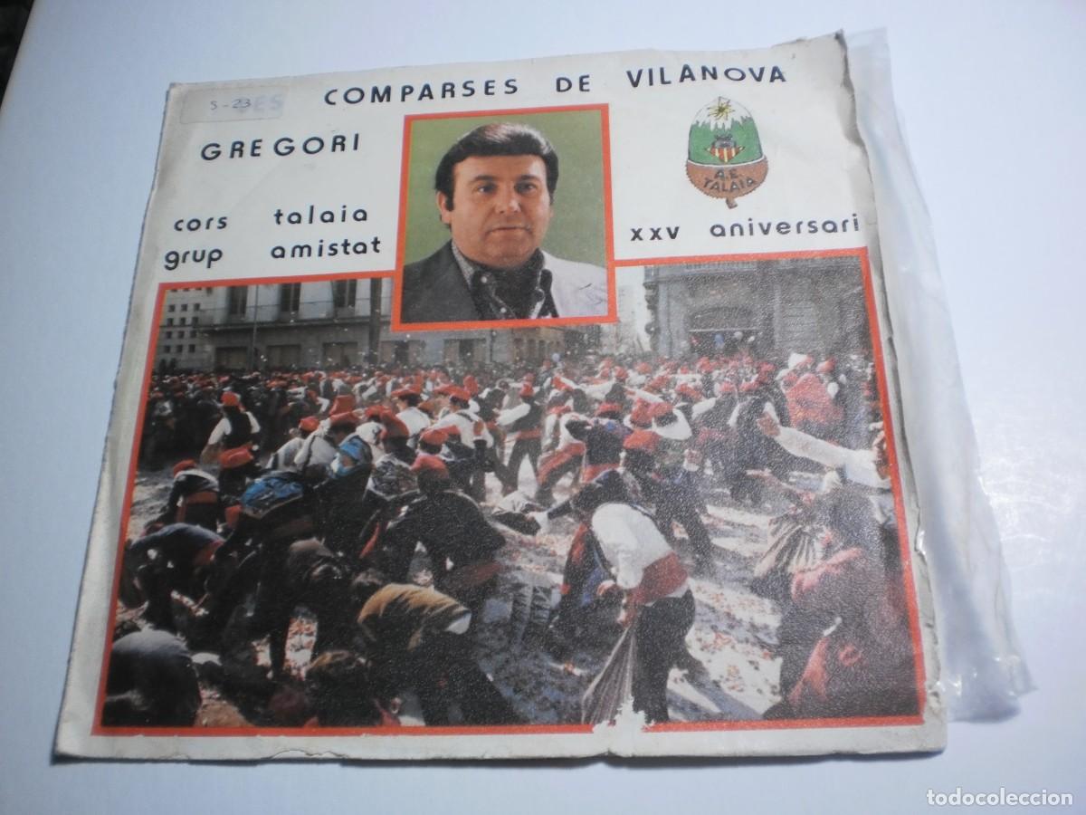 Vinyl records: single gregori. comparses de vilanova. cors atalaia. grup amistat. XXV aniversari. arlequ&iacute;n 1980