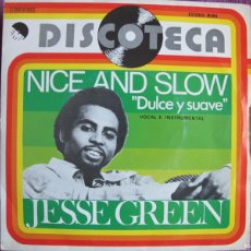 Discos de vinilo: JESSE GREEN - NICE AND SLOW / INSTRUMENTAL VERSION (SINGLE ESPAÑOL, EMI 1976). Lote 402479659