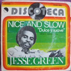 Discos de vinilo: JESSE GREEN - NICE AND SLOW / INSTRUMENTAL VERSION (SINGLE ESPAÑOL, EMI 1976). Lote 402480074