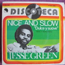 Discos de vinilo: JESSE GREEN - NICE AND SLOW / INSTRUMENTAL VERSION (SINGLE ESPAÑOL, EMI 1976). Lote 402481104
