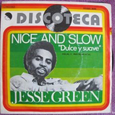 Discos de vinilo: JESSE GREEN - NICE AND SLOW / INSTRUMENTAL VERSION (SINGLE ESPAÑOL, EMI 1976). Lote 402481204