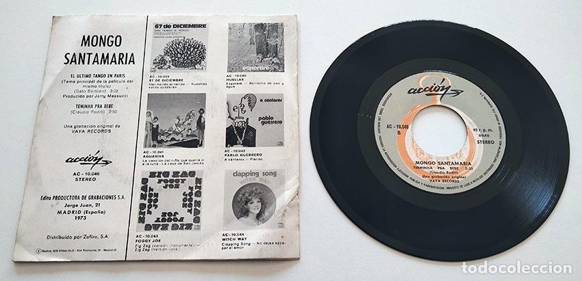 Discos de vinilo: VINILO SINGLE DE MONGO SANTAMAR&Iacute;A. EL &Uacute;LTIMO TANGO EN PAR&Iacute;S. 1973. - Foto 2