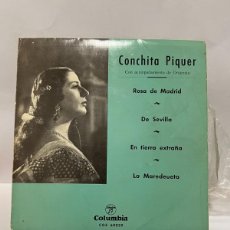 Discos de vinilo: EP - CONCHITA PIQUER - ROSA DE MADRID / DE SEVILLA/LA MAREDEUETA - COLUMBIA- 1962. Lote 402573199