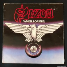 Discos de vinilo: SAXON - WHEELS OF STEEL - LP ESPAÑOL 1980 - CARRERE. Lote 402606329