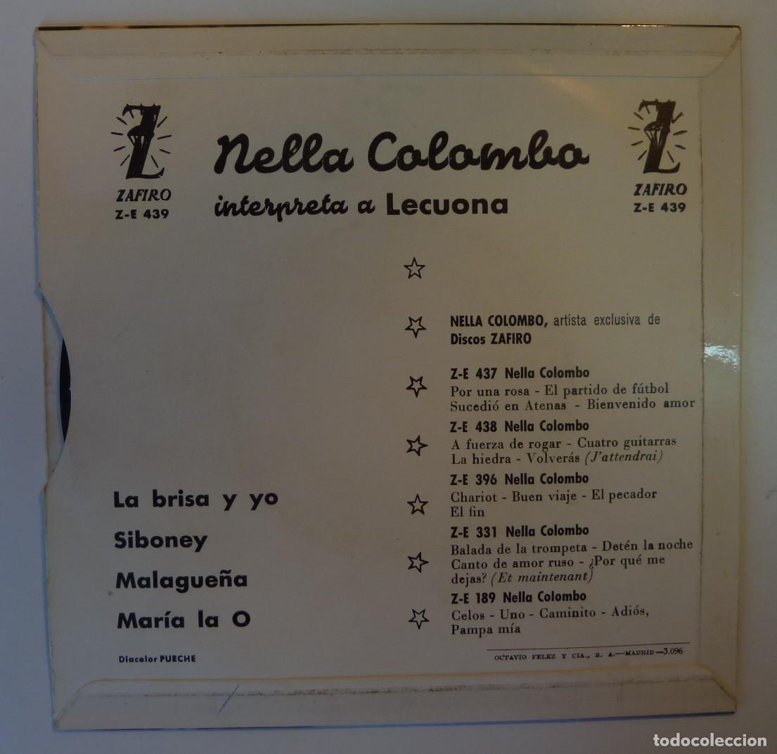 Discos de vinilo: NELLA COLOMBO // LA BRISA Y YO+3 // 1963 // EP - Foto 2