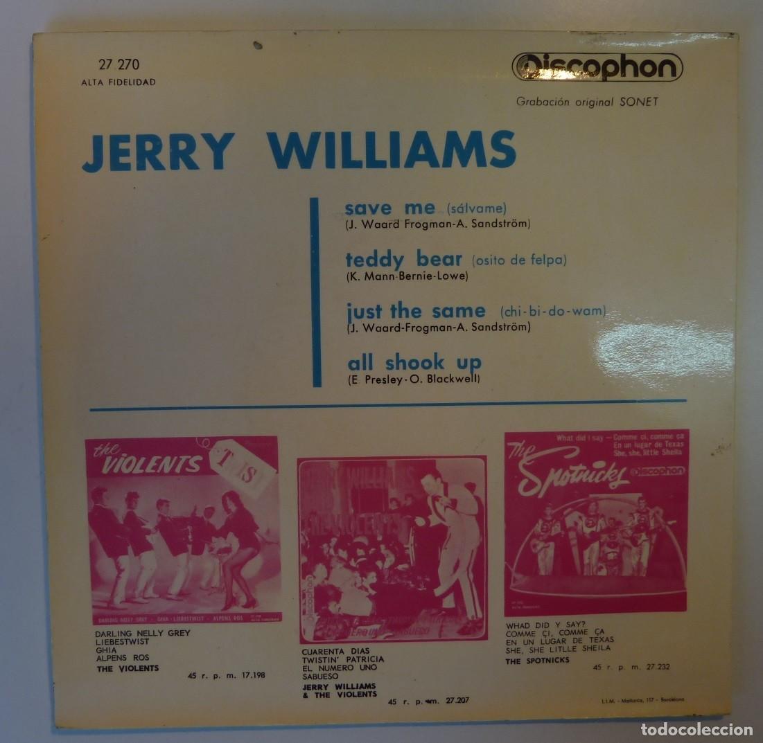 Discos de vinilo: JERRY WILLIAMS // SAVE ME+3 // 1964 // EP - Foto 2