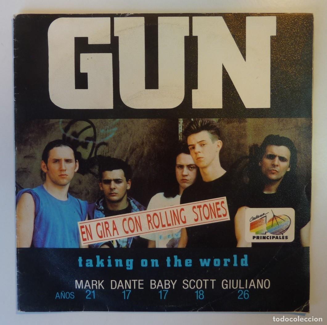 Discos de vinilo: GUN // TAKING ON THE WORLD // PROMOCIONAL// GIRA ROLLING STONES// 1989 // SINGLE