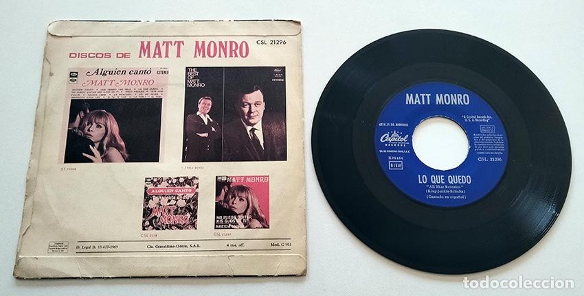 Discos de vinilo: VINILO SINGLE DE MATT MONRO. TODO PASAR&Aacute;. 1969. - Foto 2