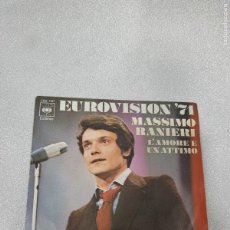 Discos de vinilo: MASSIMO RANIERI EUROVISION '71 - L'AMORE E UN ATTIMO VINILO SIETE PULGADAS. Lote 402727369