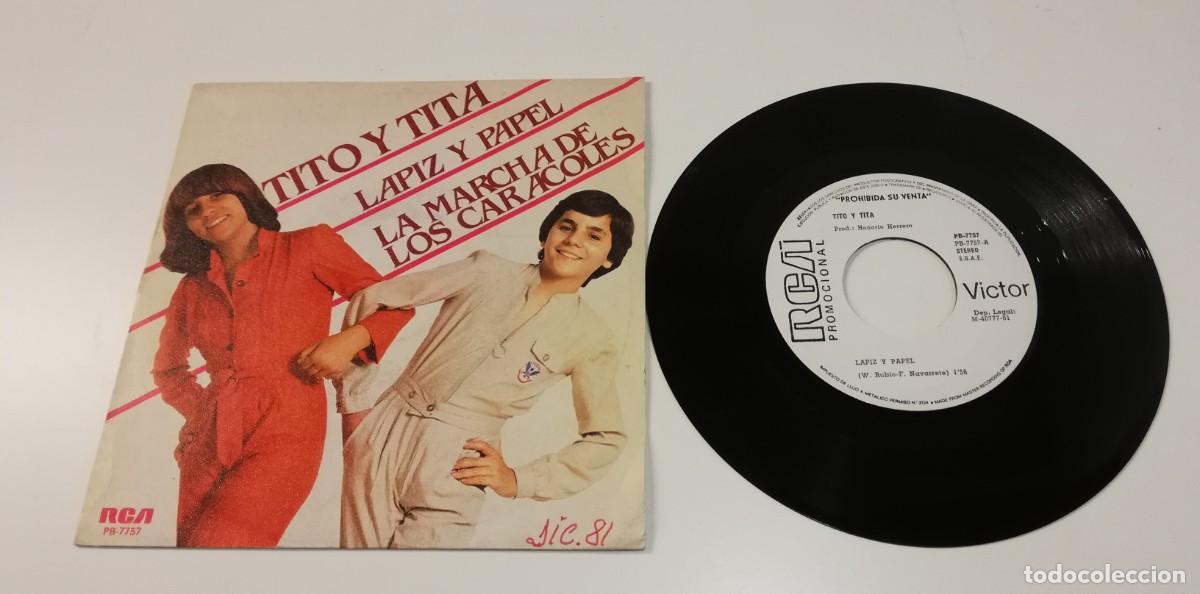 Vinyl records: S8-Tito Y Tita - Lapiz Y Papel (7&rdquo;, Single, Promo) - PORT VG DISC NM