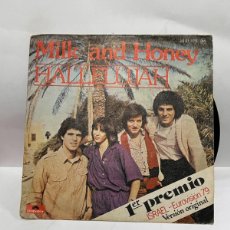 Discos de vinilo: SINGLE - MILK AND HONEY - HALLELUJAH - EUROVISION 79 - POLYDOR - MADRID 1979. Lote 402909224