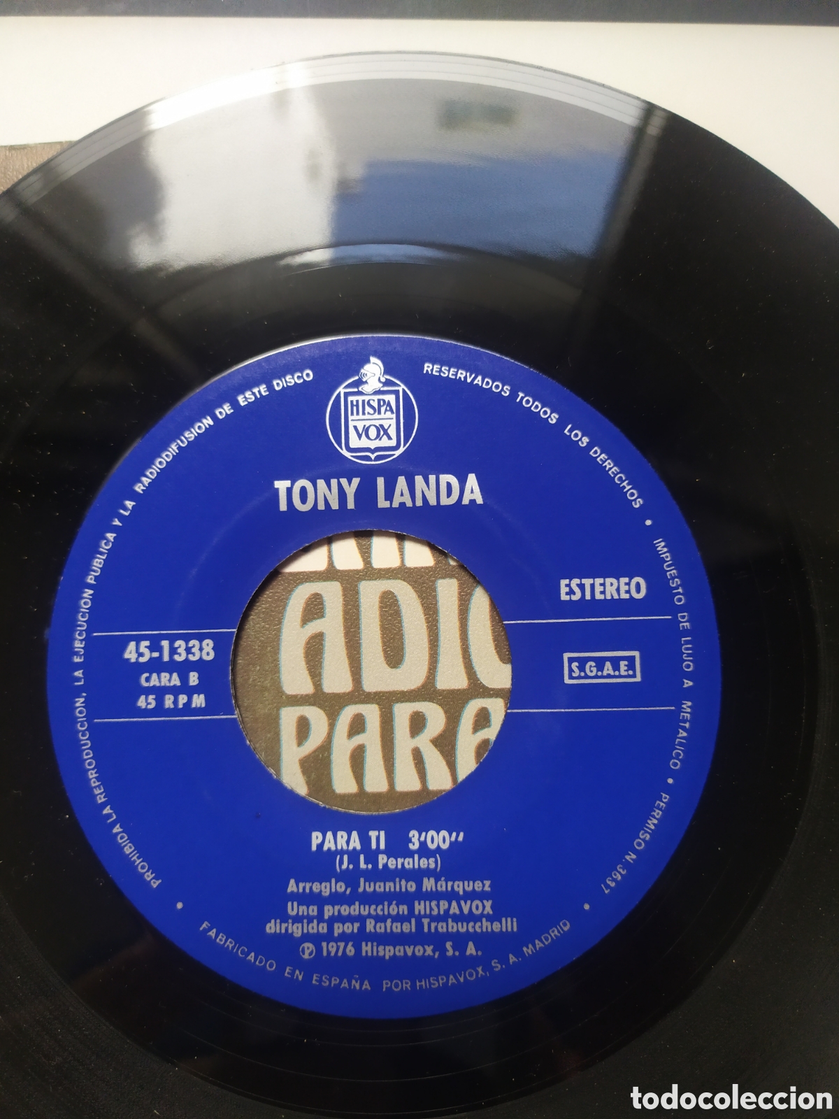Discos de vinilo: Single Tony Landa. Adi&oacute;s / Para ti - Foto 4