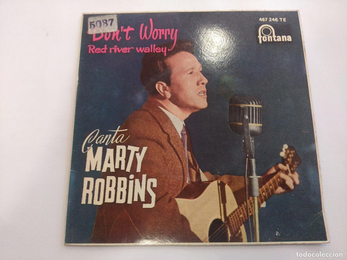 Discos de vinilo: MARTY ROBBINS/DONT WORRY/SINGLE. - Foto 1