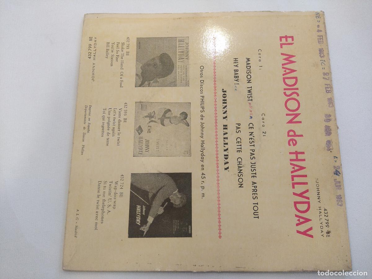 Discos de vinilo: JOHNNY HALLYDAY/EL MADISON/SINGLE. - Foto 3