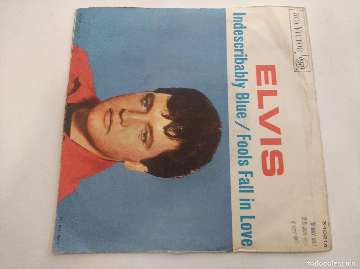 Discos de vinilo: ELVIS PRESLEY/INDESCRIBABLY BLUE/SINGLE. - Foto 3