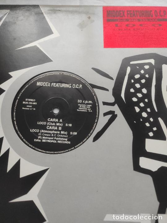 Discos de vinilo: Middex Featuring O.C.P. &lrm;&ndash; Loco-MAXI-ESPA&Ntilde;A-1994- ** - Foto 1
