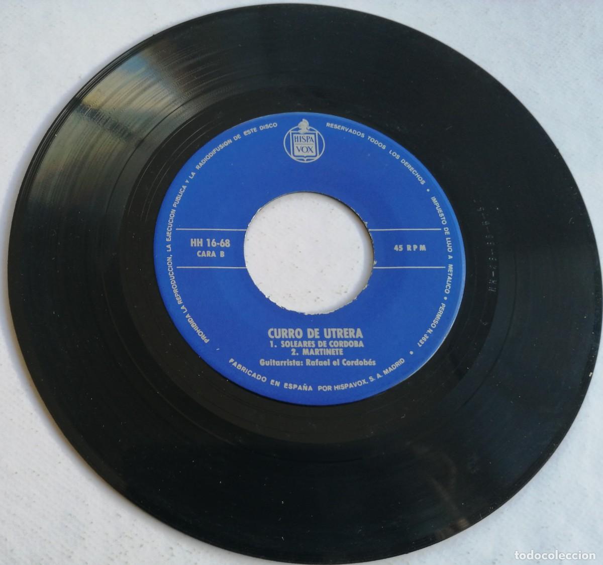Discos de vinilo: Curro De Utrera, Vol. I, Hispavox &lrm;&ndash; HH 16-68 - Foto 3