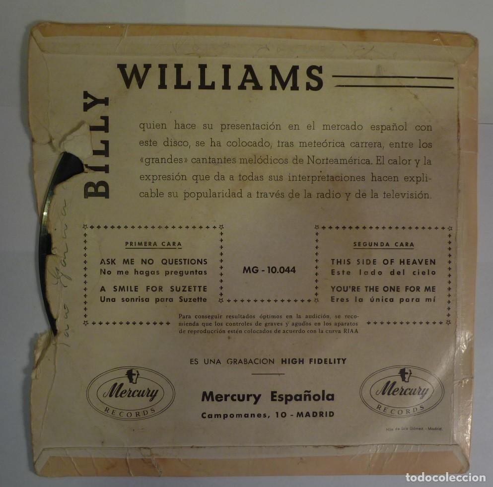 Discos de vinilo: BILLY WILLIAMS // ASK ME NO QUESTIONS+3 // EP - Foto 2