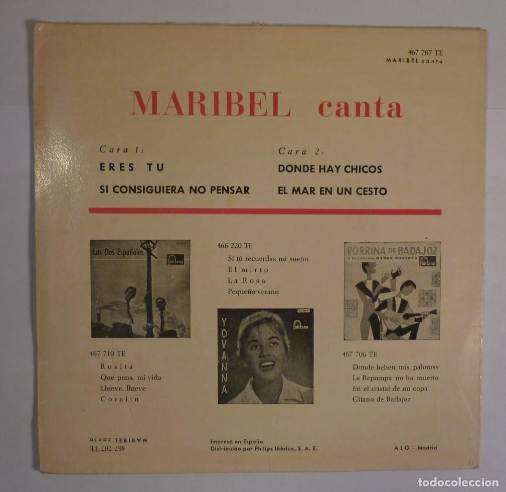 Discos de vinilo: MARIBEL // ERES TU // 1961 // EP - Foto 2