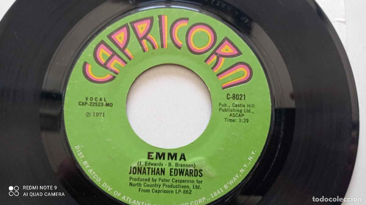 Discos de vinilo: JONATHAN EDWARDS - Emma -SINGLE USA CAPRICORN 1971 - Foto 2
