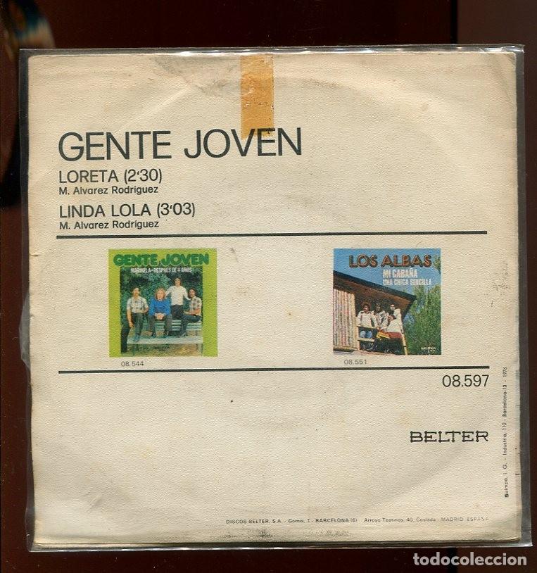 Discos de vinilo: gente joven . loreta 1976 belter sp. bueno - Foto 2