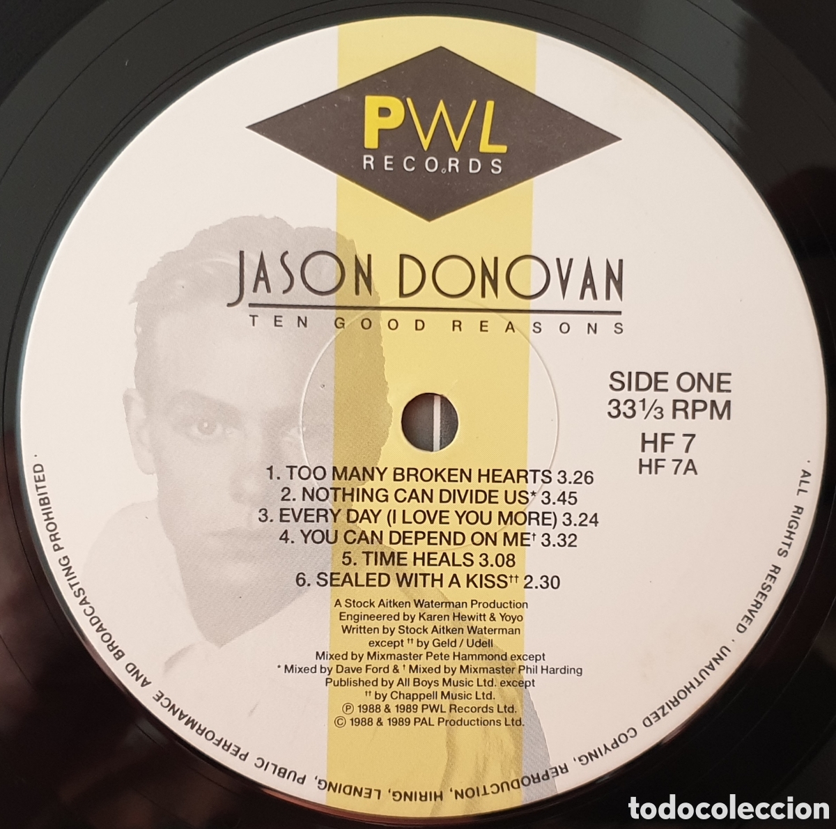 Discos de vinilo: LP JASON DONOVAN - The Good Reasons (UK - PWL - 1989) Aussie Synth-Pop Vocal - Foto 8