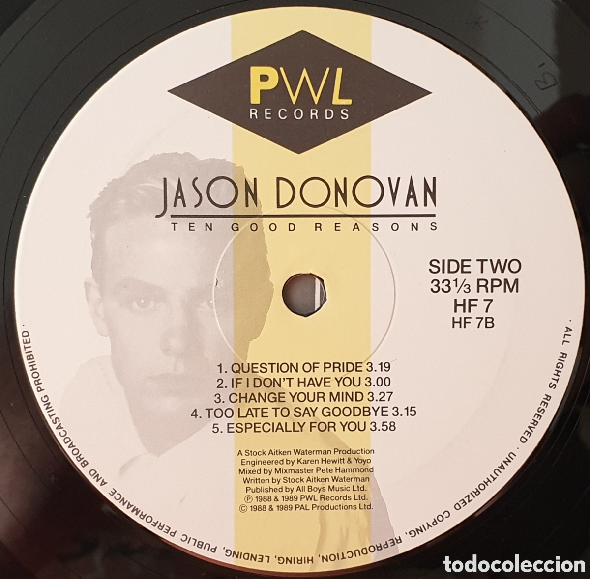 Discos de vinilo: LP JASON DONOVAN - The Good Reasons (UK - PWL - 1989) Aussie Synth-Pop Vocal - Foto 10