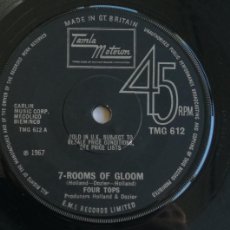 Discos de vinilo: FOUR TOPS, 7-ROOMS OF GLOOM, TAMLA MOTOWN TMG 612, UK. Lote 403343759