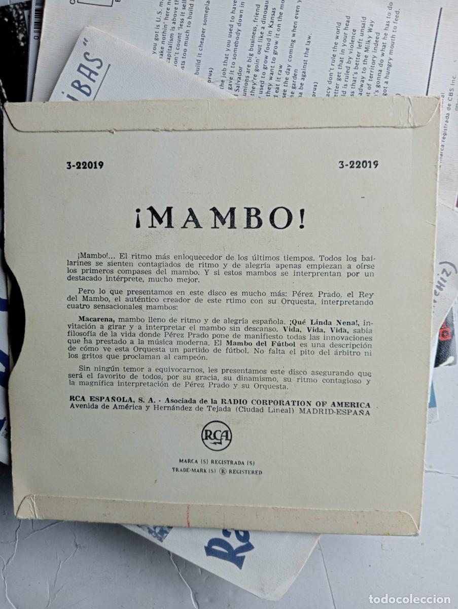 Discos de vinilo: Perez Prado &ndash; &iexcl;Mambo! 7&rdquo; ep 1958 - Foto 2