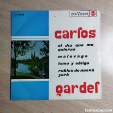 Discos de vinilo: EP 7” CARLOS GARDEL 1965 EL DÍA QUE ME QUIERAS + 3.. Lote 403370864