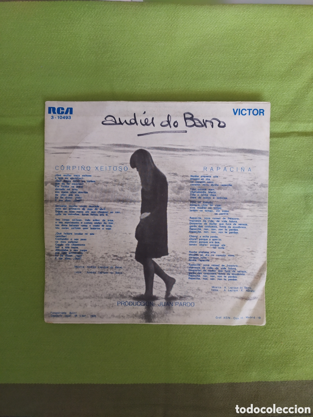 Discos de vinilo: Single Andr&eacute;s Do Barro. Corpi&ntilde;o Exitoso / Rapaci&ntilde;a - Foto 2