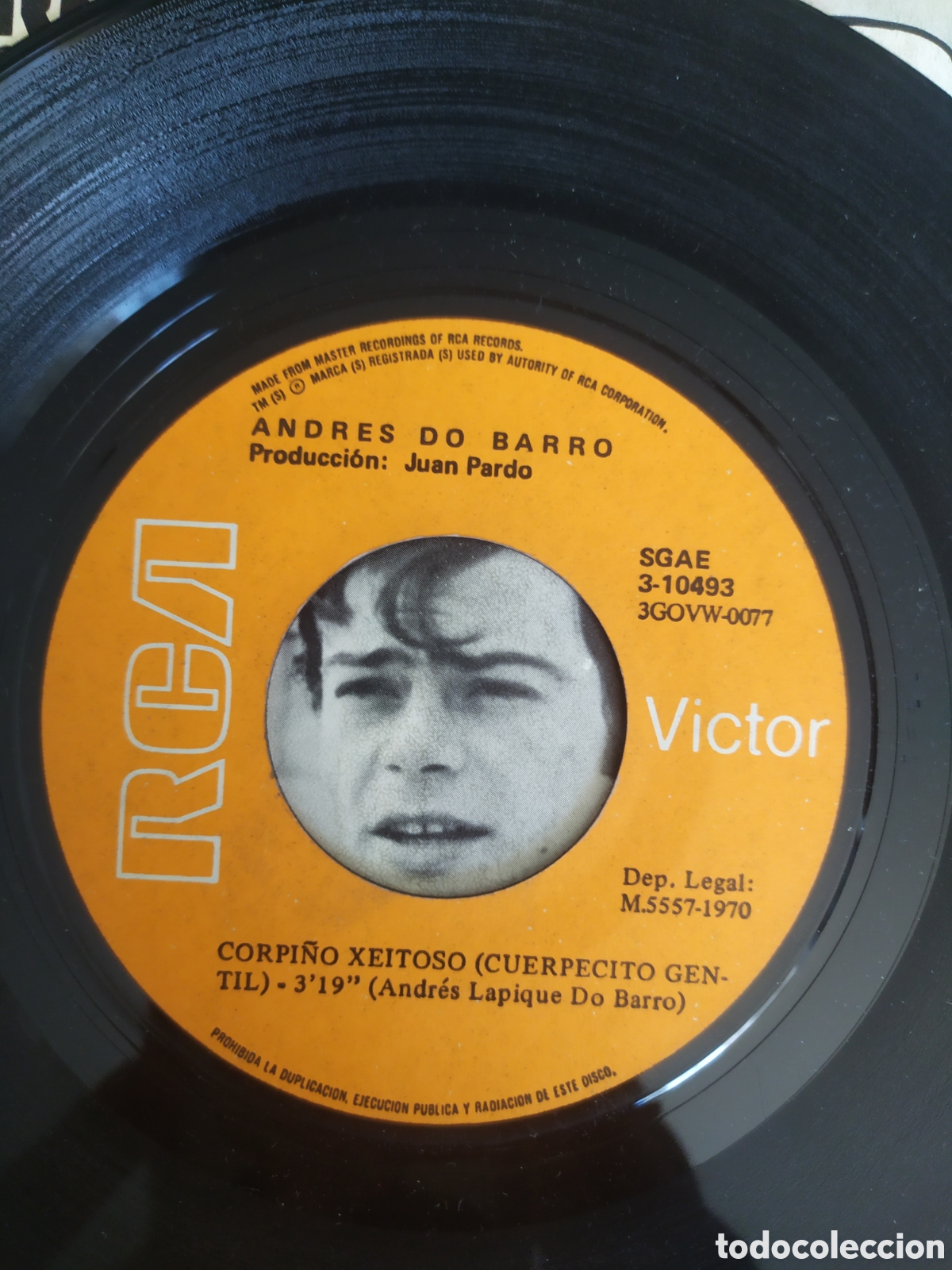 Discos de vinilo: Single Andr&eacute;s Do Barro. Corpi&ntilde;o Exitoso / Rapaci&ntilde;a - Foto 3